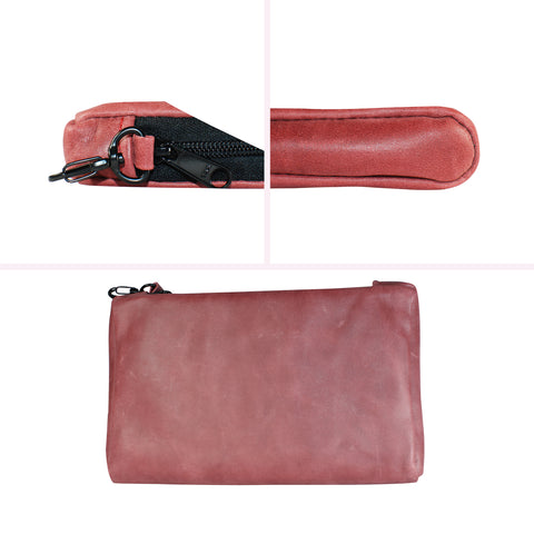 TPK Valuables Pouch - Burgundy Red, Full Grain Leather