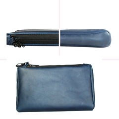 TPK Valuables Pouch - Ocean Blue Napa, Premium Full Grain Leather