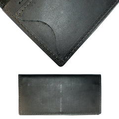 TPK Checkbook Holder - Ebony Black, Premium Full Grain Leather