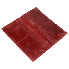 TPK Checkbook Holder – Burgundy Red, Full Grain Leather