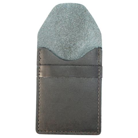 TPK Business Card Holder  – Ebony Black, Premium Full Grain Leather