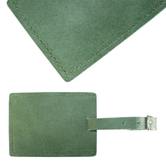 TPK Leather Line – Premium Leather Golf Bag Tag, Rectangular, Fairway Green