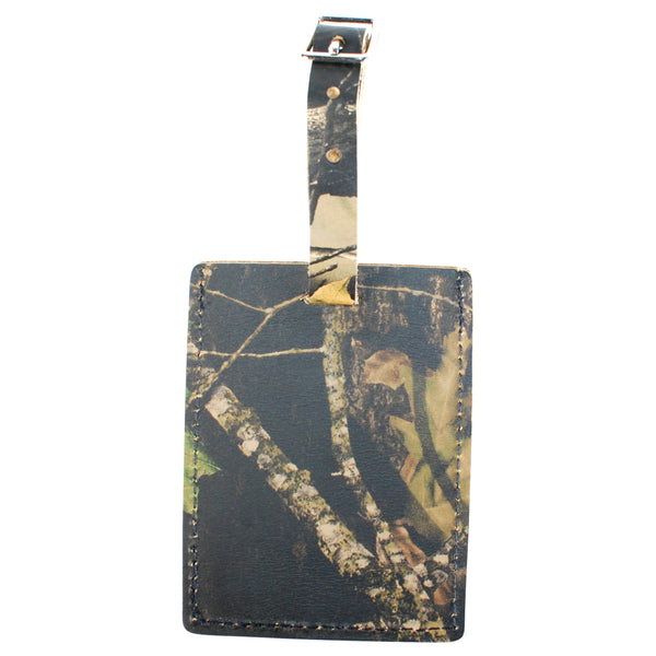 TPK Leather Line – Premium Leather Golf Bag Tag, Rectangular, Real Tree Hardwood
