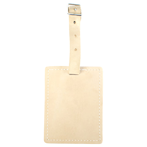 TPK Leather Line – Premium Leather Golf Bag Tag, Rectangular, Desert Sand