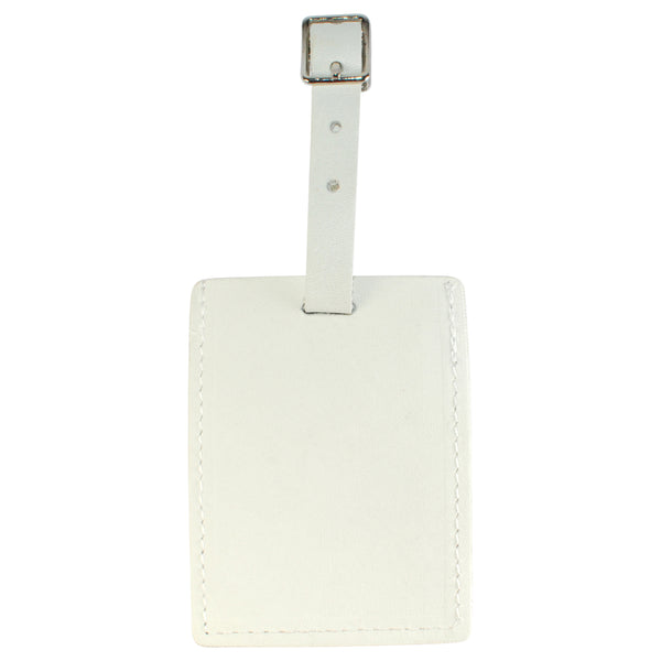 TPK Leather Line – Premium Leather Golf Bag Tag, Rectangular, White Pearl