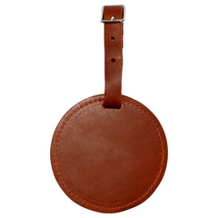 TPK Leather Line – Premium Leather Golf Bag Tag, Round, Brown