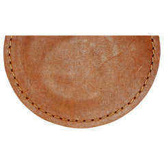TPK Leather Line – Premium Leather Golf Bag Tag, Round, Bourbon Red