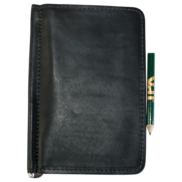 TPK Scorecard Holders  –Black, Full Grain Leather –  Store Yardage Book Holder for Golf