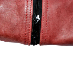 TPK Full Grain Leather  Shoe Bag, Burgundy Red