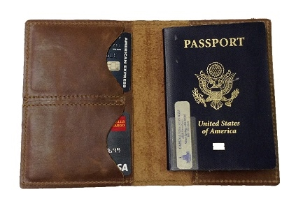 TPK Full Grain Leather Passport Travel Wallet – Burgundy Red, Passport Holder - Passport Cover