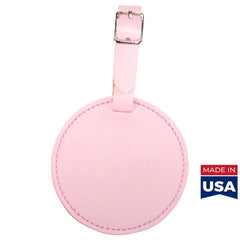 TPK Leather Line – Premium Leather Golf Bag Tag, Round, Pink