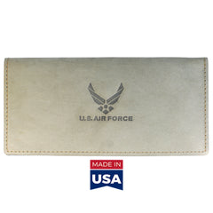 TPK Checkbook Holder – US Air Force -Sage, Nubuck Suede Leather Checkbook Cover