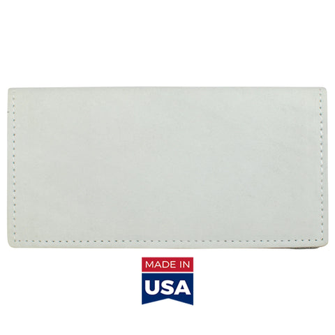 TPK Checkbook Holder – White Pearl, Full Grain Leather