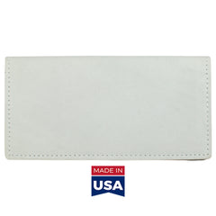 TPK Checkbook Holder – White Pearl, Full Grain Leather